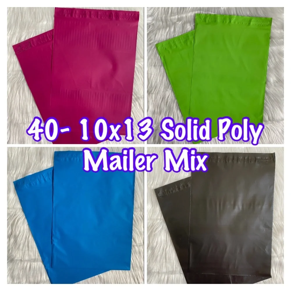 40- 10x13 solid poly mailers mix